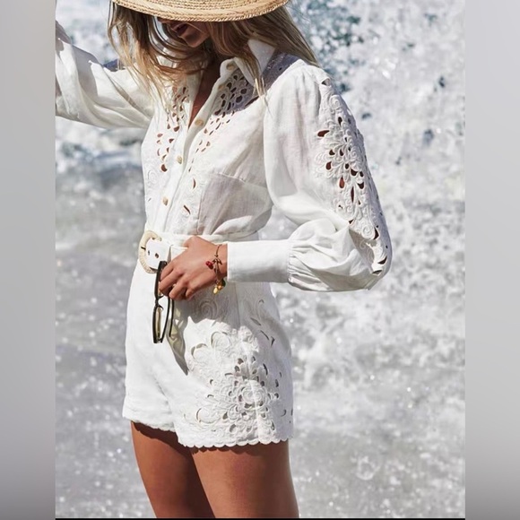 Zimmermann Cuff Belted Shorts size 0 - Picture 2 of 9